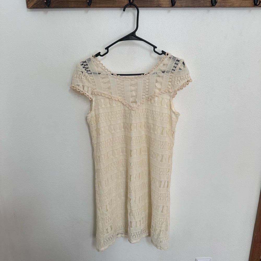 Charlotte Russe Cream Lace Mini Dress